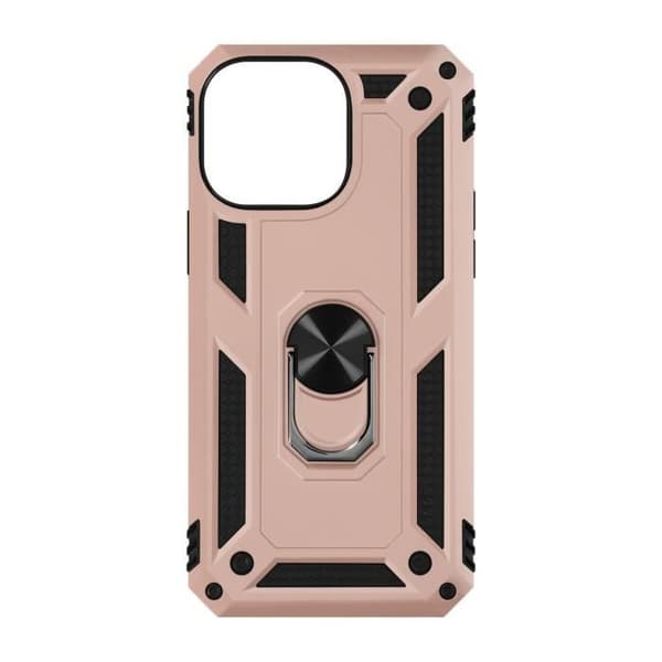 iPhone 14 Pro Hybrid Shockproof Fodral Hållerring Videostöd roséguld