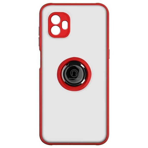 Coque Samsung Xcover 6 Pro - AVIZAR - Bi-matière - Bague Métallique - Rouge