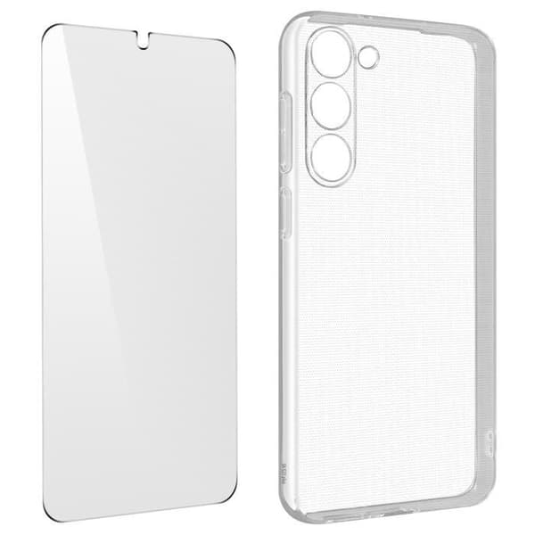 AVIZAR fodral till Samsung Galaxy S23 Plus - Silikongel och 9H härdat glas transparent