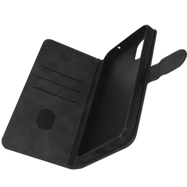 Ingenting Telefon 1 Flip Wallet Fodral Video Support Funktion Svart