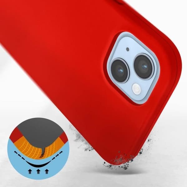 iPhone 14 fodral Halvstyv Soft-touch Finröd