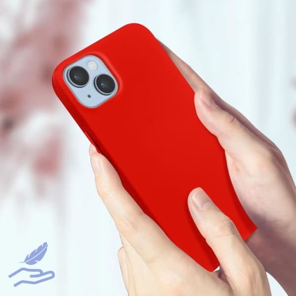 iPhone 14 fodral Halvstyv Soft-touch Finröd