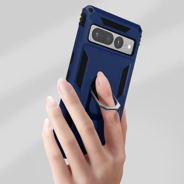 Hårt skyddsfodral för Google Pixel 7 Pro - AVIZAR - Midnattsblå - Ringvideostöd