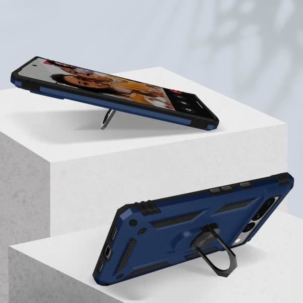 Hårt skyddsfodral för Google Pixel 7 Pro - AVIZAR - Midnattsblå - Ringvideostöd