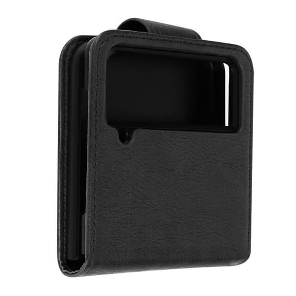 Samsung Galaxy Z Flip 3 Flip Fodral med magnetflik Svart - AVIZAR - Stel - Syntet - Flik