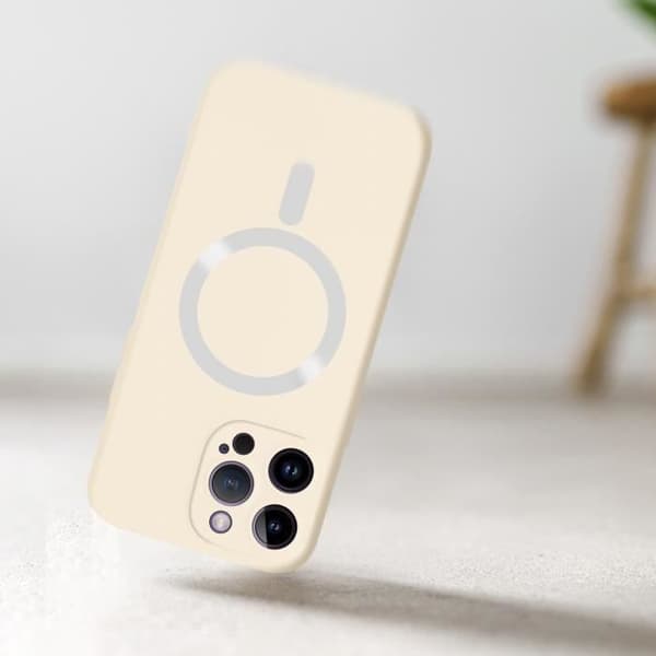 iPhone 14 Pro-fodral kompatibelt Magsafe Semi Rigid Soft-Touch White
