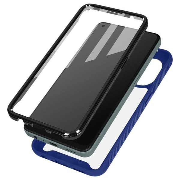 Oppo Reno 8 Lite 5G Fodral - AVIZAR - Transparent rygg + blå silikonkontur - Förstärkt skydd - Modernt