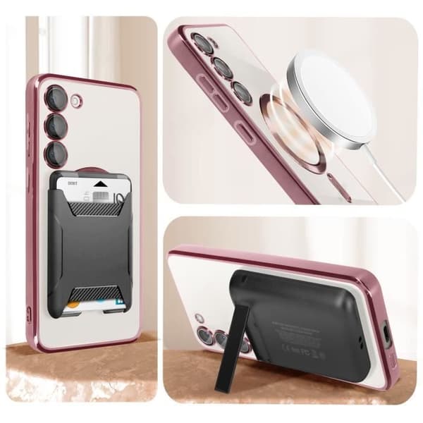 AVIZAR Fodral till Samsung S23 - Mjuk - Genomskinlig / Rosa - MagSafe