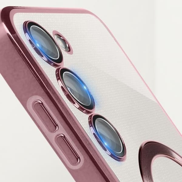 AVIZAR Fodral till Samsung S23 - Mjuk - Genomskinlig / Rosa - MagSafe