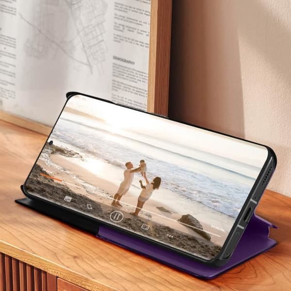 AVIZAR Foliofodral till Xiaomi 13 Pro - Mörklila - Tidsvisningsfönster - Videostöd