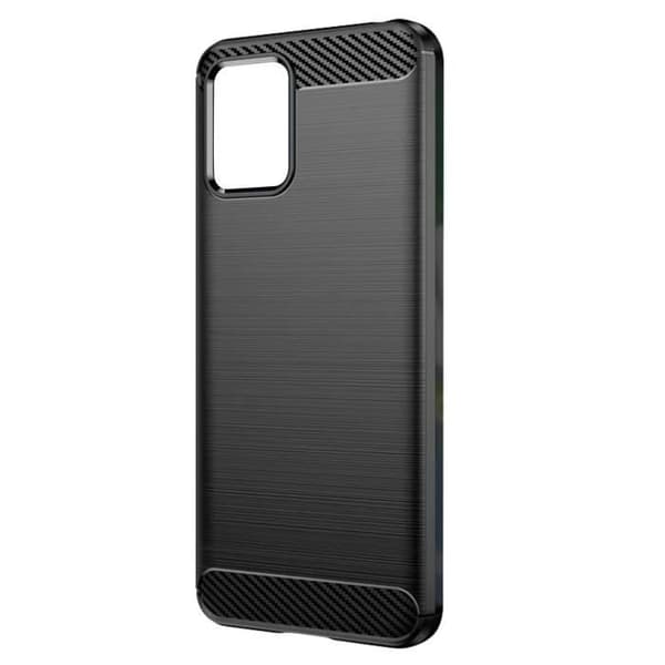 Fodral till Motorola Moto G72 - AVIZAR - Svart borstad koleffekt - Skydd mot stötar och repor
