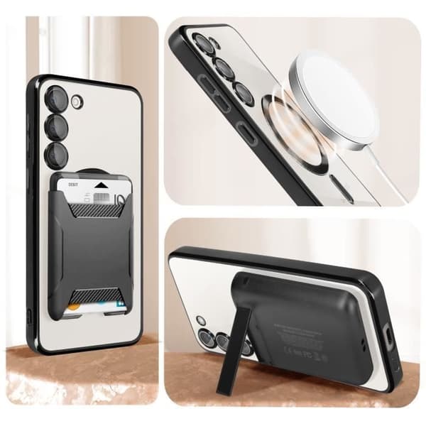 AVIZAR Skyddsfodral till Samsung S23 - Genomskinlig / Svart - MagSafe-kompatibel