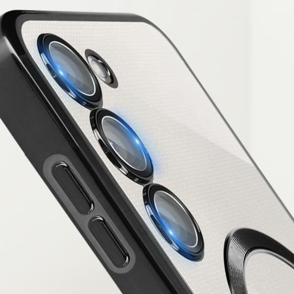 AVIZAR Skyddsfodral till Samsung S23 - Genomskinlig / Svart - MagSafe-kompatibel