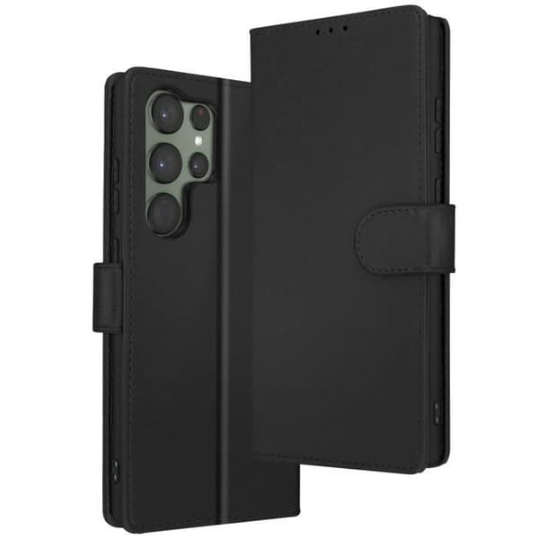 Fodral till Samsung Galaxy S23 Ultra - AVIZAR - Support för plånbok och video - Svart