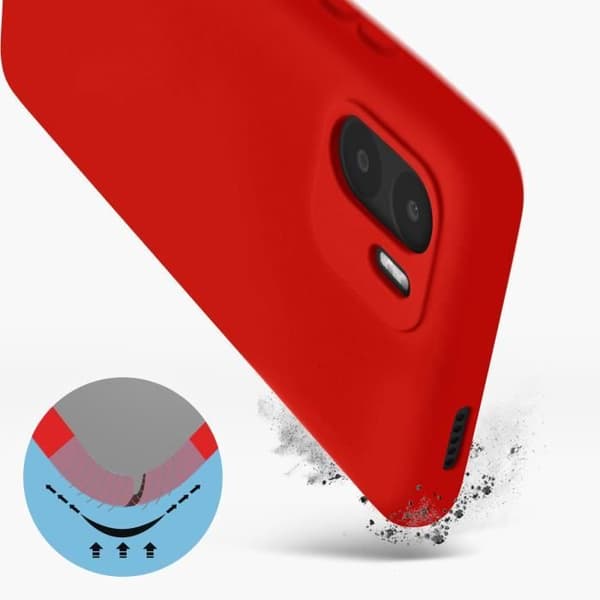 Coque - AVIZAR - Xiaomi Redmi A1 2022 - Röd - Semi-rigida - Soft-touch