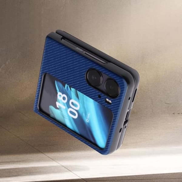 AVIZAR Skyddsfodral för Oppo Find N2 Flip - Blå - Koleffekt - Snygg och unik design