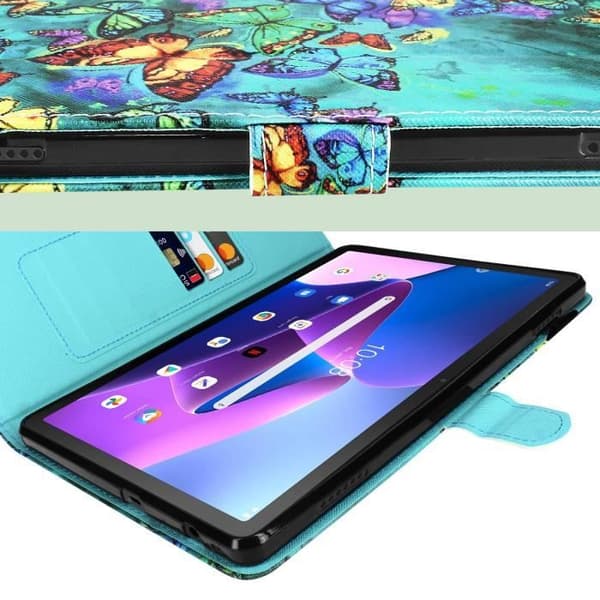 Fodral för Lenovo Tab M10 Gen 3, plånbok med magnetisk flip, Butterfly