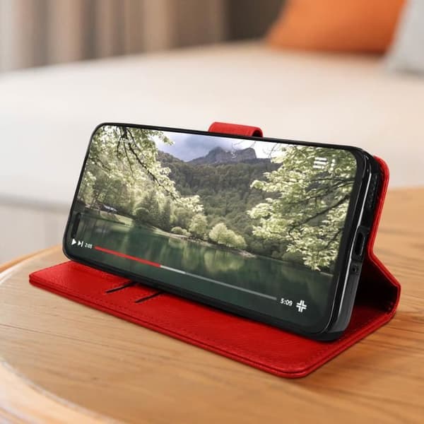 Fodral till Honor Magic 5 Pro - AVIZAR - Chesterfield - Röd - Videostödfunktion
