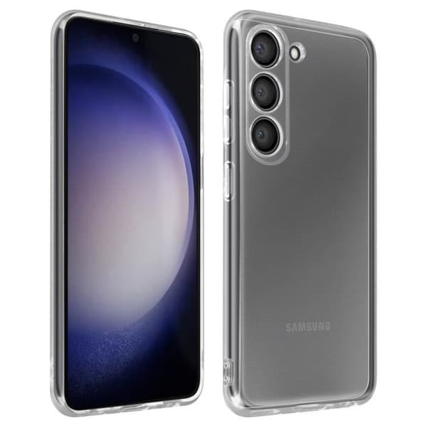 Fodral till Samsung S23 Plus - AVIZAR - Genomskinlig silikon - Kameraskydd
