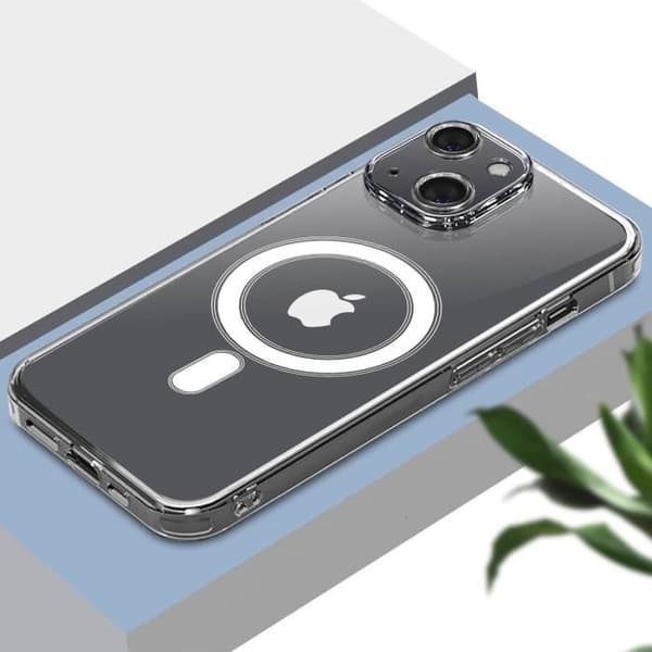 MagSafe Fodral för iPhone 14 - AVIZAR - Transparent hård rygg - Mjuk kontur - Stötsäker