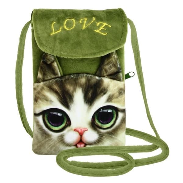 AVIZAR axelpåse - Green Cat Design - Dubbelt fack - Naturliga fibrer