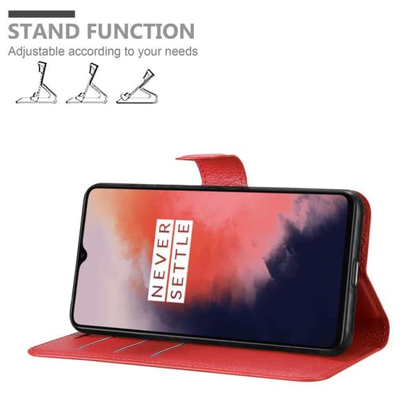 OnePlus 7T Suojakotelo Lompakkokotelo Matkapuhelinkotelo Suojakuori jossa magneettisuljenta, jalusta-toiminto ja korttitasku