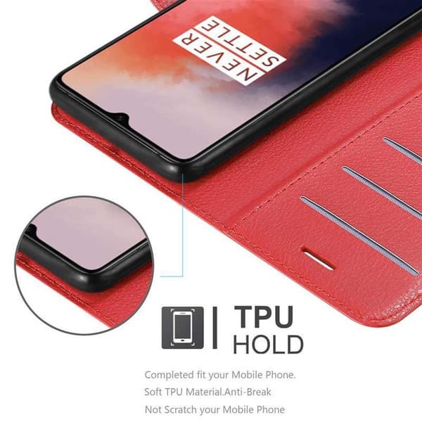 OnePlus 7T Suojakotelo Lompakkokotelo Matkapuhelinkotelo Suojakuori jossa magneettisuljenta, jalusta-toiminto ja korttitasku
