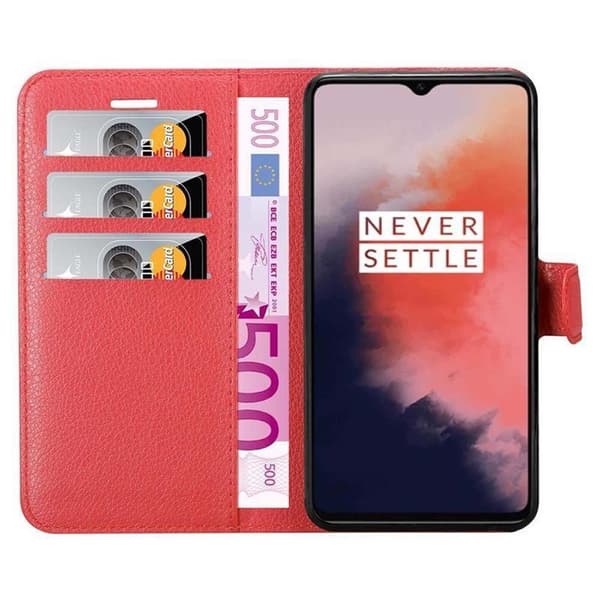 OnePlus 7T Suojakotelo Lompakkokotelo Matkapuhelinkotelo Suojakuori jossa magneettisuljenta, jalusta-toiminto ja korttitasku