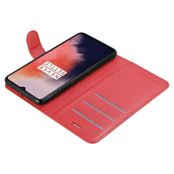 OnePlus 7T Suojakotelo Lompakkokotelo Matkapuhelinkotelo Suojakuori jossa magneettisuljenta, jalusta-toiminto ja korttitasku