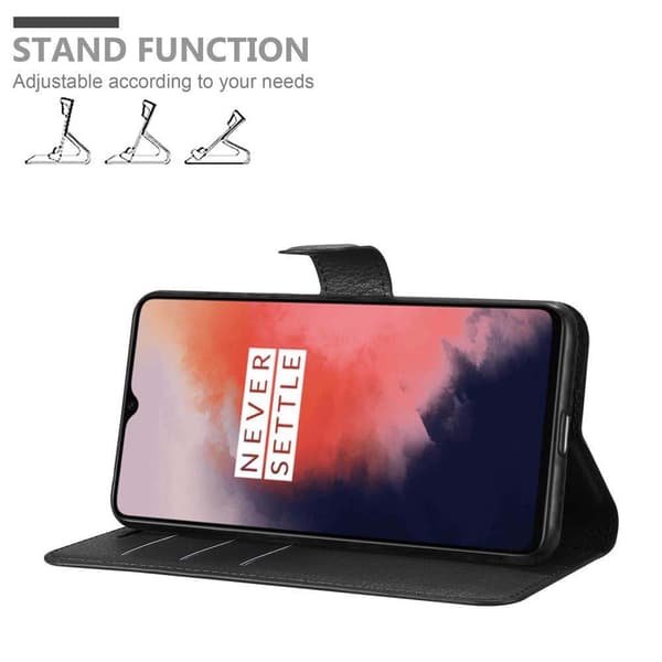 OnePlus 7T Suojakotelo Lompakkokotelo Matkapuhelinkotelo Suojakuori jossa magneettisuljenta, jalusta-toiminto ja korttitasku