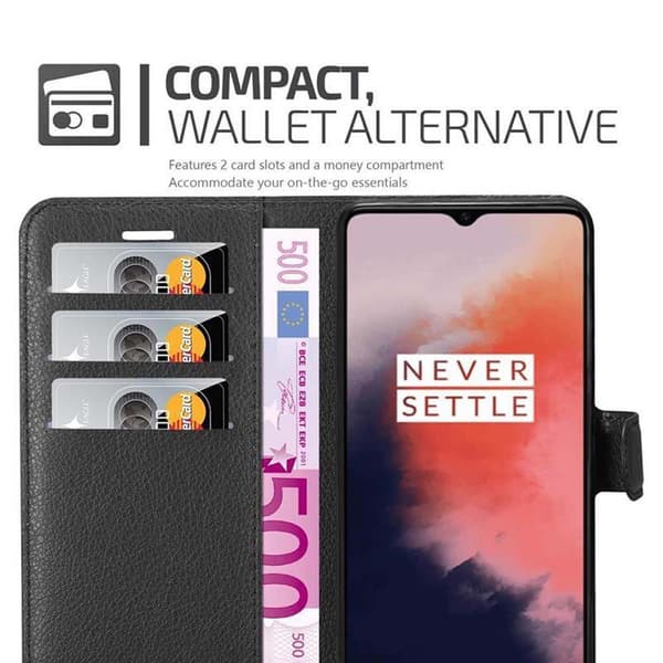 OnePlus 7T Suojakotelo Lompakkokotelo Matkapuhelinkotelo Suojakuori jossa magneettisuljenta, jalusta-toiminto ja korttitasku