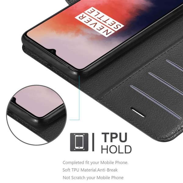 OnePlus 7T Suojakotelo Lompakkokotelo Matkapuhelinkotelo Suojakuori jossa magneettisuljenta, jalusta-toiminto ja korttitasku