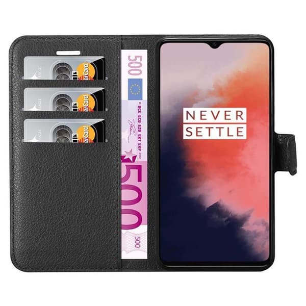 OnePlus 7T Suojakotelo Lompakkokotelo Matkapuhelinkotelo Suojakuori jossa magneettisuljenta, jalusta-toiminto ja korttitasku