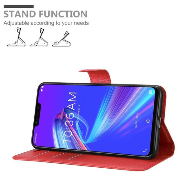 Asus ZenFone MAX M2 Suojakotelo Lompakkokotelo Matkapuhelinkotelo Suojakuori jossa magneettisuljenta, jalusta-toiminto ja korttitasku