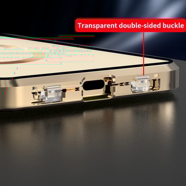 Dubbelsidigt spänne HD telefonfodral med linsskydd för iPhone iPhone 13 Pro
