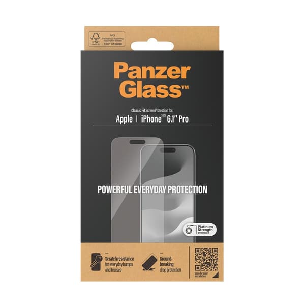 PanzerGlass iPhone 15 Pro Skærmbeskytter Classic Fit