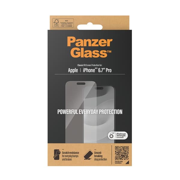 PanzerGlass iPhone 15 Pro Max Skärmskydd Classic Fit