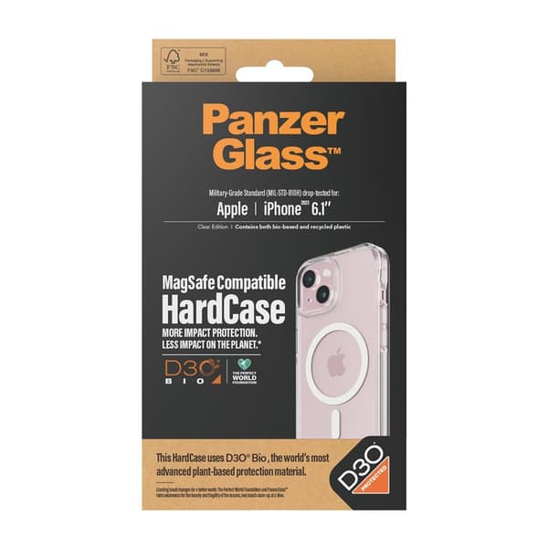 PanzerGlass iPhone 15 Kuori HardCase MagSafe D3O Läpinäkyvä Kirkas
