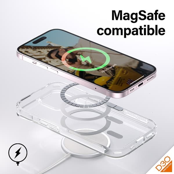 PanzerGlass iPhone 15 Kuori HardCase MagSafe D3O Läpinäkyvä Kirkas