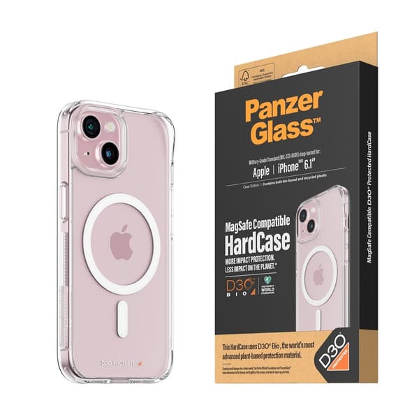 PanzerGlass iPhone 15 Kuori HardCase MagSafe D3O Läpinäkyvä Kirkas