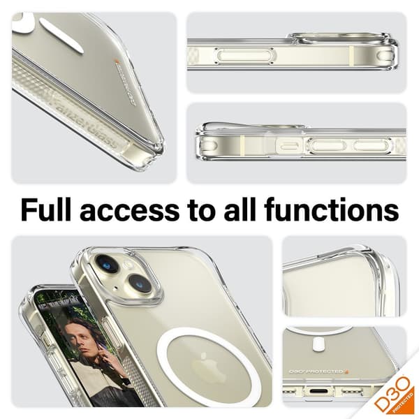 PanzerGlass iPhone 15 Plus Kuori HardCase MagSafe D3O Läpinäkyvä Kirkas