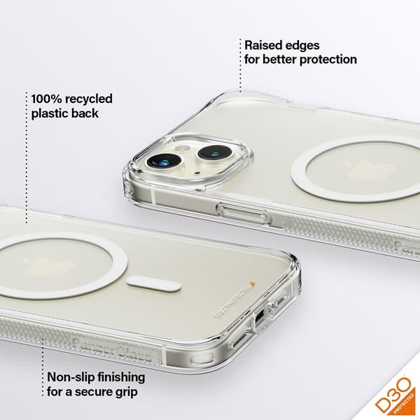 PanzerGlass iPhone 15 Plus Kuori HardCase MagSafe D3O Läpinäkyvä Kirkas