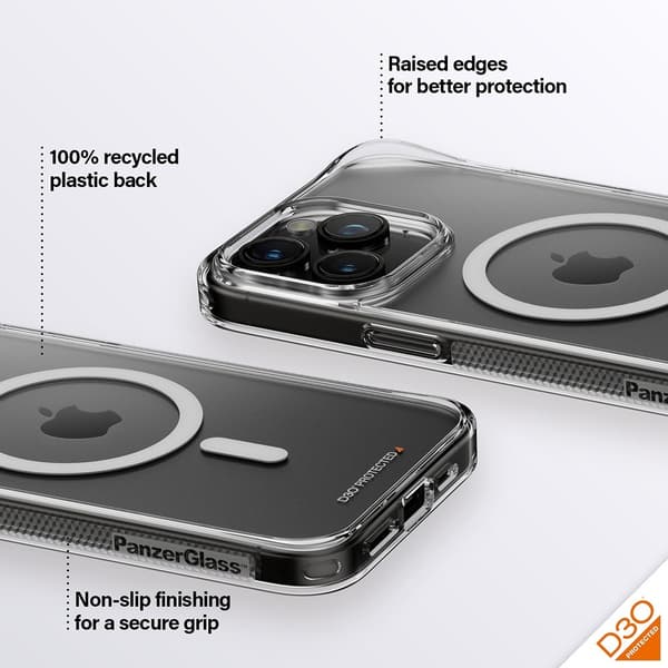 PanzerGlass iPhone 15 Pro Max Cover HardCase MagSafe D3O Transparent Klar