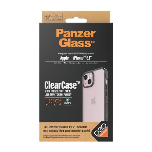 PanzerGlass iPhone 15 Skal ClearCase D3O Svart