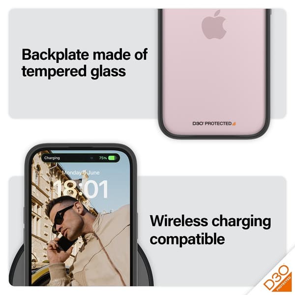 PanzerGlass iPhone 15 Skal ClearCase D3O Svart