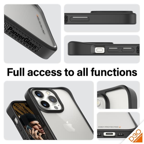 PanzerGlass iPhone 15 Pro Kuori ClearCase D3O Musta