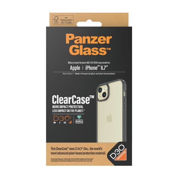 PanzerGlass iPhone 15 Plus Kuori ClearCase D3O Musta