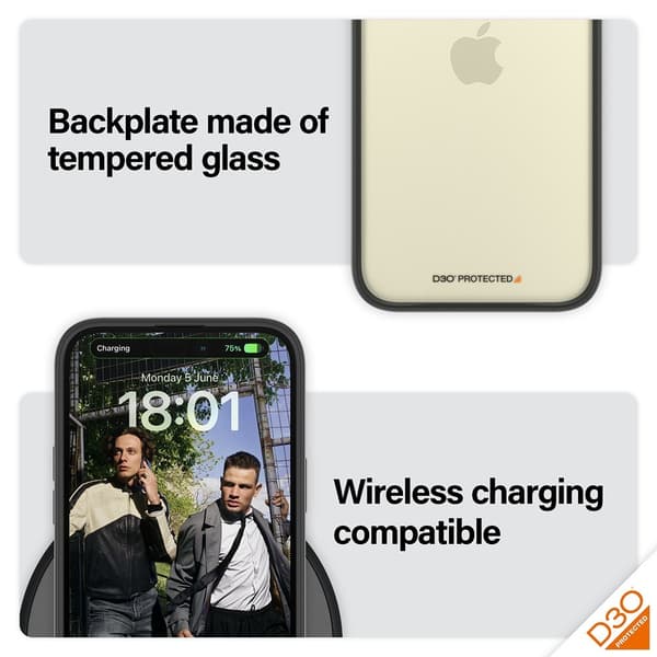 PanzerGlass iPhone 15 Plus Kuori ClearCase D3O Musta