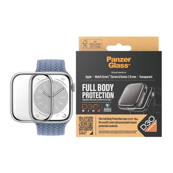 PanzerGlass Apple Watch 41mm Deksel Skjermbeskytter Full Body Protector Transparent Klar