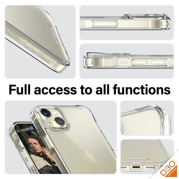 PanzerGlass iPhone 15 Plus Kuori HardCase D3O Läpinäkyvä Kirkas